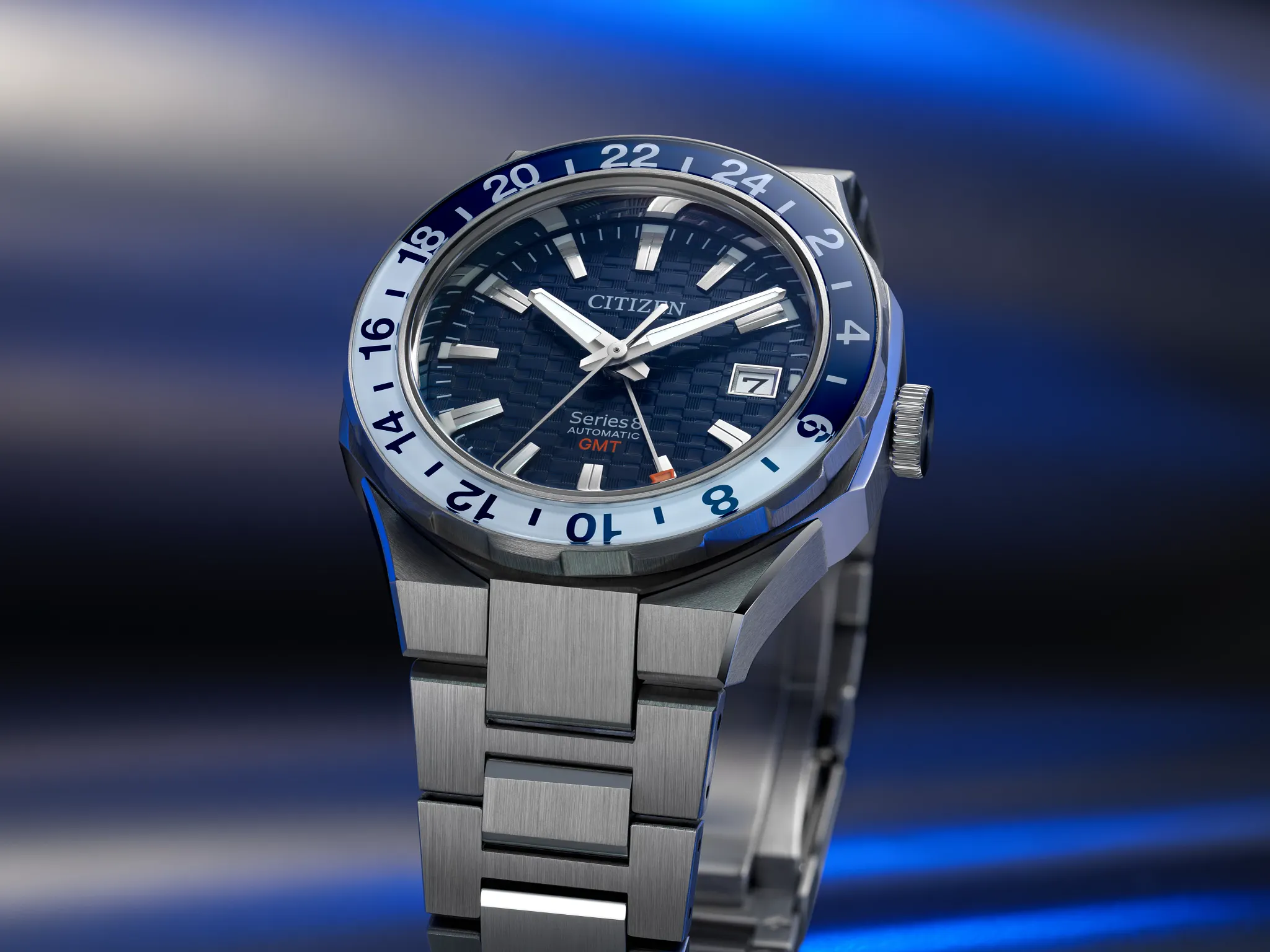 Series8 880 GMT Navy Dial Stainless Steel Bracelet NB6034-58L